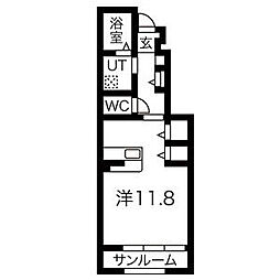 スピカ ワンルームの間取図画像