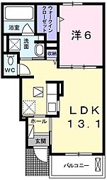 ベル・ソレイユ 1LDKの間取図画像