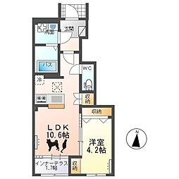 ルル(Loulou) 1LDKの間取図画像