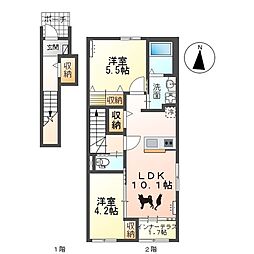 ルル(Loulou) 2LDKの間取図画像