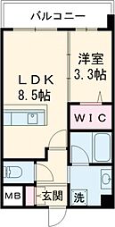 デ・クメール滑石 1LDKの間取図画像