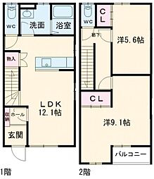 すまいる46 2LDKの間取図画像