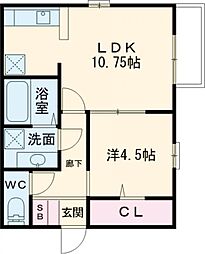 アルフォート 1LDKの間取図画像