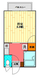 コーポヤマトA 1Kの間取図画像