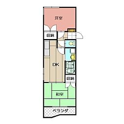 サン・ラビール小倉 2DKの間取図画像