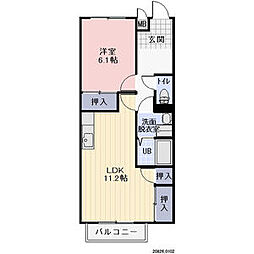 サプリング上山田A 1LDKの間取図画像