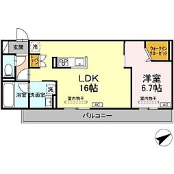 TORISIA大慈寺町 A 1LDKの間取図画像