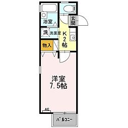 BELLAIRANNEX 1Kの間取図画像