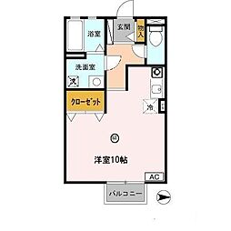 ガーデン・シャトレi ワンルームの間取図画像