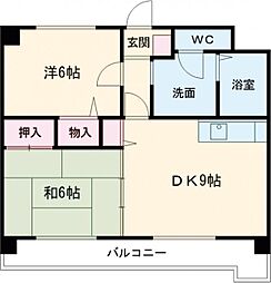 ファーストトゥイッグ女池 2DKの間取図画像