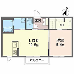クラヴィエ南町 1LDKの間取図画像