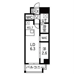 メイクスアート浄心 1LDKの間取図画像