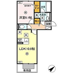 Nest Piece 原町 1LDKの間取図画像