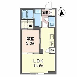 BEREO弓張月 1LDKの間取図画像
