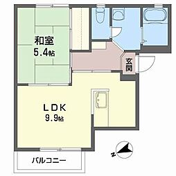 グリーンヒル扇田 1LDKの間取図画像