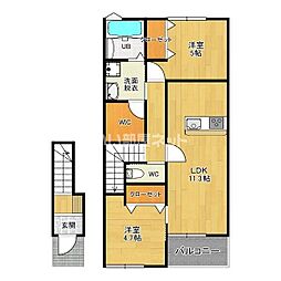 apartmentjaune 2LDKの間取図画像