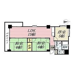 ハイタウンみずほ2 3LDKの間取図画像