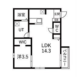Toyoda Fika 1LDKの間取図画像