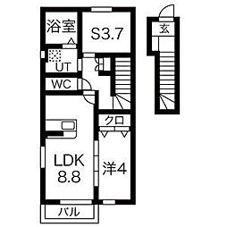 アーバンハウス黒石野2 1SLDKの間取図画像