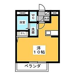 コーポ昴 ワンルームの間取図画像