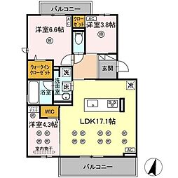 D-ROOM HILLS 泉台 3LDKの間取図画像