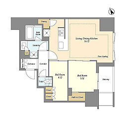 オアーゼ日暮里レジデンス 2LDKの間取図画像