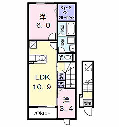 グラン ブレス 2LDKの間取図画像