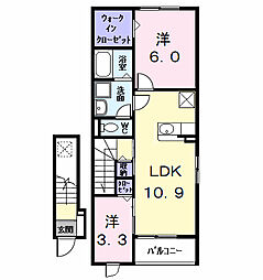グラン ブレス 2LDKの間取図画像