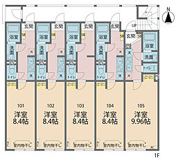 カインドネス本厚木南町0 1Kの間取図画像