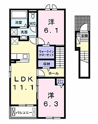 カーサ ヴィオーラ I 2LDKの間取図画像