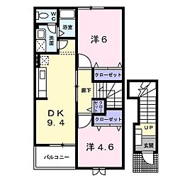 クリサンセマム3 2DKの間取図画像