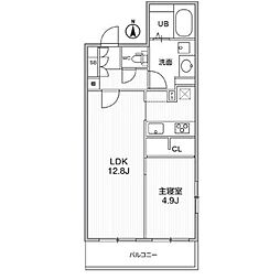 THE PALMS MUSE 新江古田(ザパームスミューズシ 1LDKの間取図画像