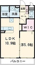 フルール小池原 1LDKの間取図画像
