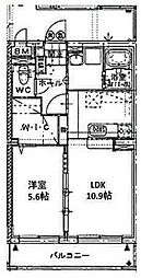 フルール小池原 1LDKの間取図画像