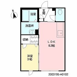 ヒルズ上野 1LDKの間取図画像