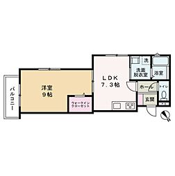 ラフィール西明石 1LDKの間取図画像