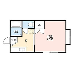アネックスリバティ 1Kの間取図画像