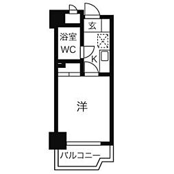 ダイアパレスプレステージ上杉 1Kの間取図画像