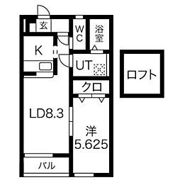 栄138 1LDKの間取図画像
