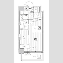 アジールコート蒲田 1DKの間取図画像