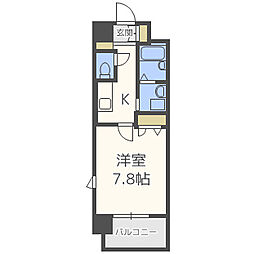 エスリード神戸三宮パークビュー 1Kの間取図画像