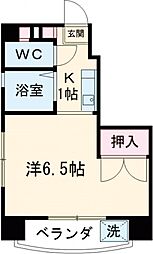 サンライフ赤塚 1Kの間取図画像