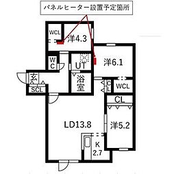BLANC IRIS HIRAGISHI(ブランイリスヒラギシ) 3LDKの間取図画像