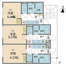 カインドネス篠崎 1Kの間取図画像