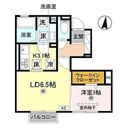 サンハーツ・マルコ 1LDKの間取図画像