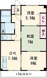 SinajyurimeGreen 3DKの間取図画像