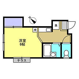 みずほグリーンハイツ ワンルームの間取図画像
