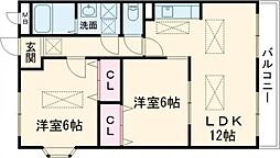 RiverAnneRena 2LDKの間取図画像