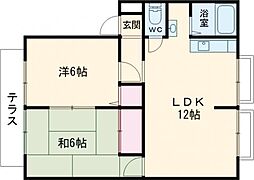 ウィンディア永犬丸 2LDKの間取図画像