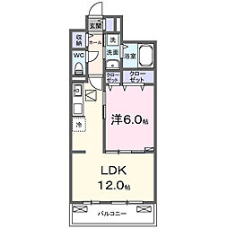 ベルアージュ 1LDKの間取図画像